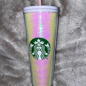 Starbucks sequin 2020 cup. White/pink